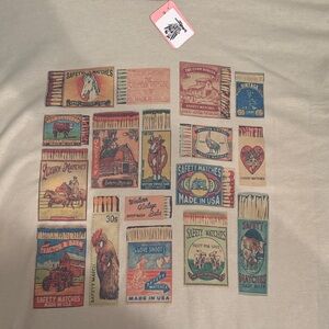 Gildan Cream Short Sleeve Tee with Vintage Matchbox Print